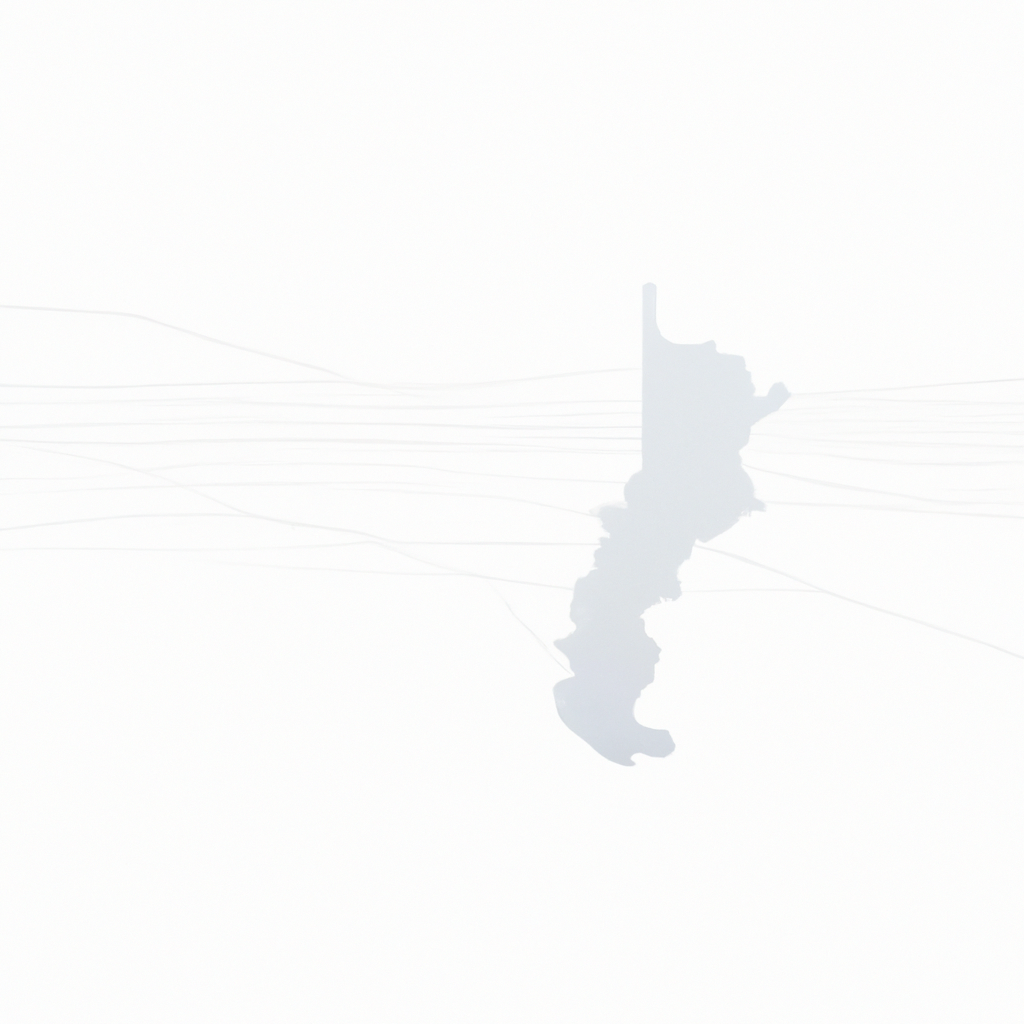 Mapa minimalista de Santiago de Chile en estilo línea