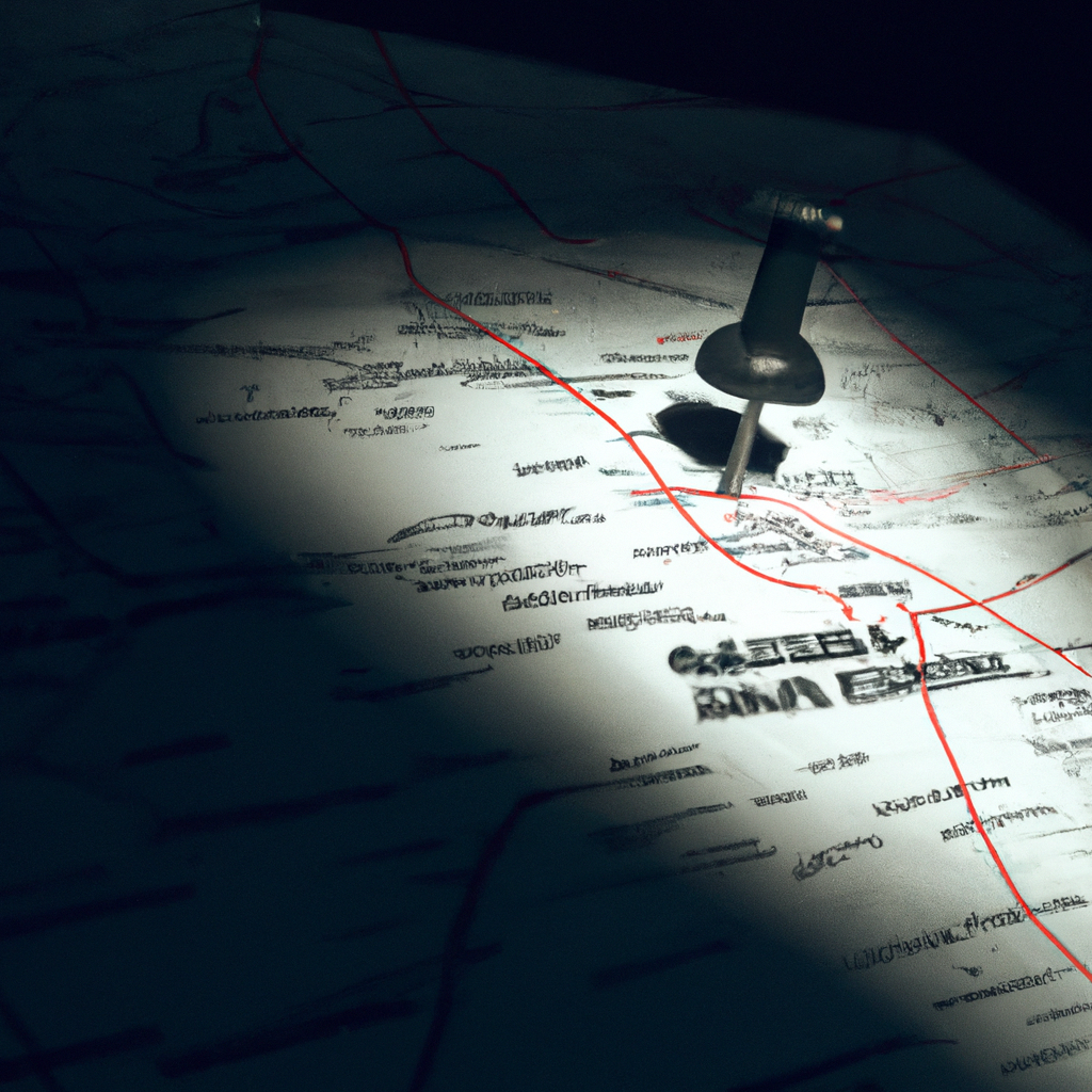 Pin de mapa sobre la ciudad de Santiago con estilo limpio